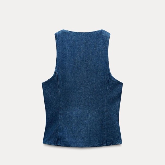 Zara Women's Indigo Denim Vest - Picture 2 of 4